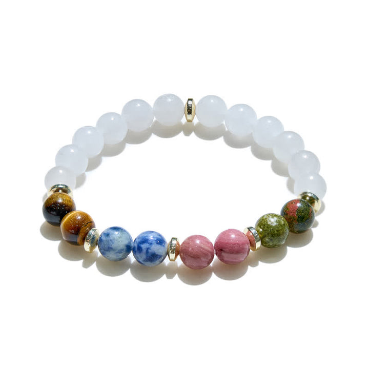Bracelet pour femme en perles de cristal transparent naturel Olivenorma 
