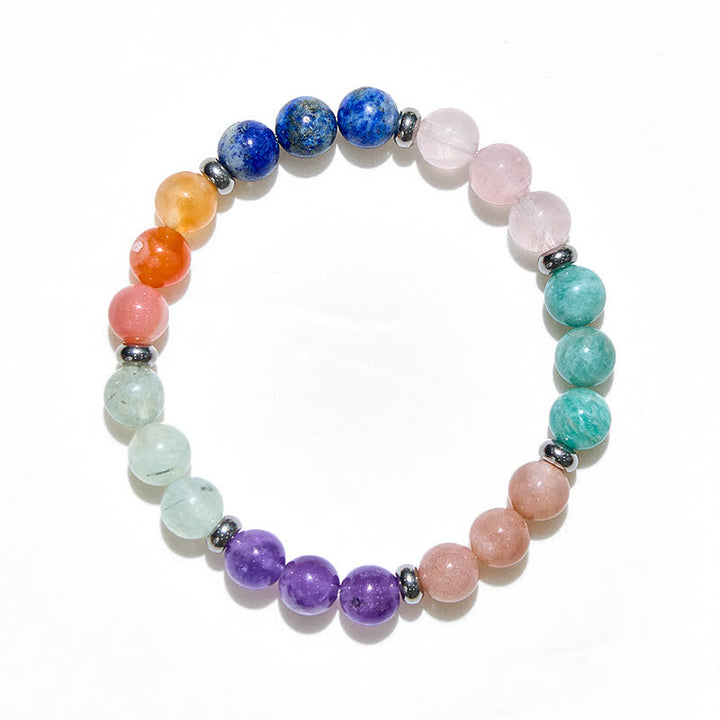 Bracelet Olivenorma pour femme avec diverses perles en cristal naturel de 8 mm 
