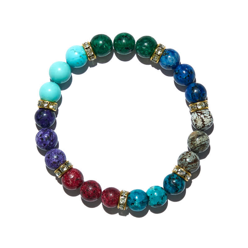 Bracelet en perles en métal et pierre naturelle Olivenorma de 8 mm