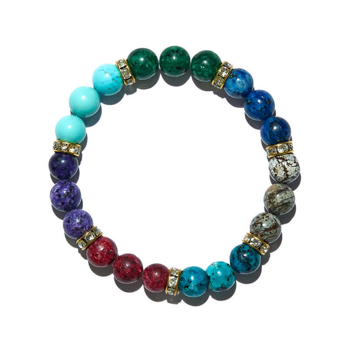 Bracelet en perles en métal et pierre naturelle Olivenorma de 8 mm