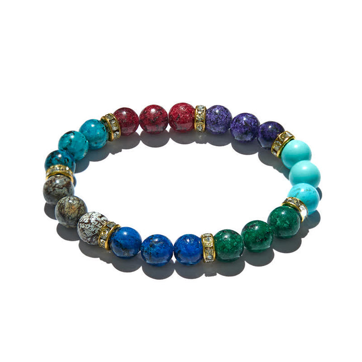 Bracelet en perles en métal et pierre naturelle Olivenorma de 8 mm