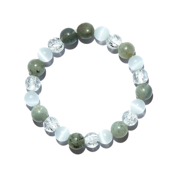 Bracelet Olivenorma en perles de labradorite œil de chat de 8 mm 