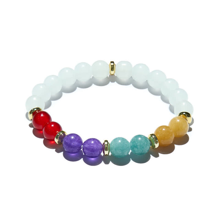 Bracelet en perles de cristal transparent améthyste aigue-marine naturelle Olivenorma 