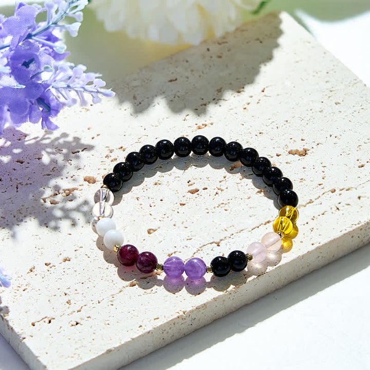 Bracelet en perles de cristal d'obsidienne naturelle Olivenorma de 6 mm