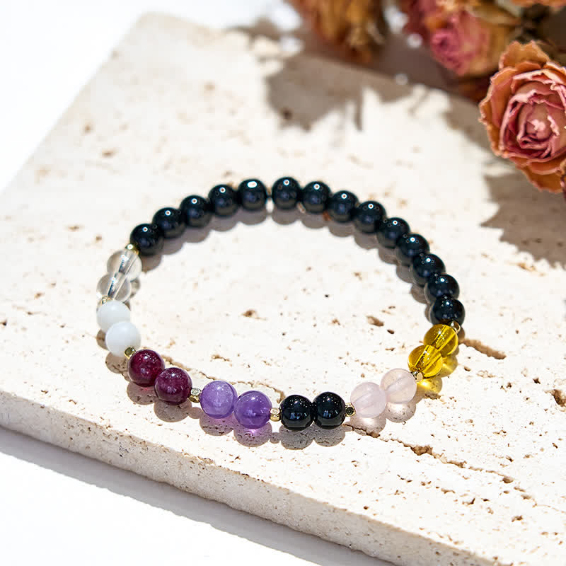 Bracelet en perles de cristal d'obsidienne naturelle Olivenorma de 6 mm