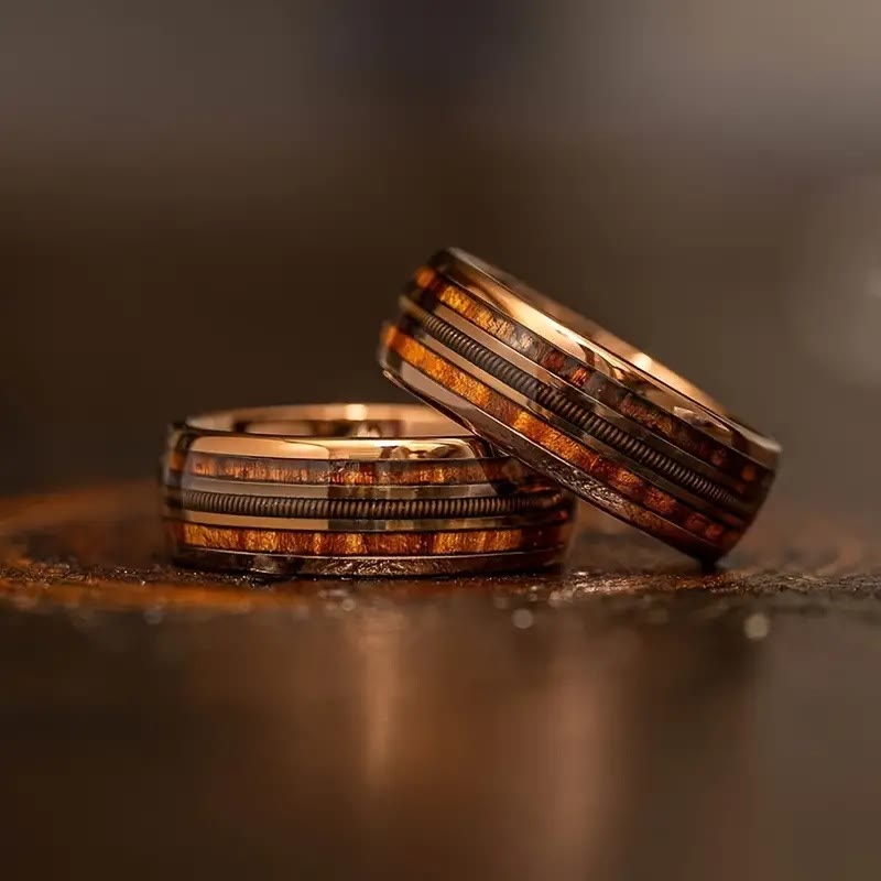 Corde de guitare Olivenorma et anneau de tonneau de whisky brûlé
