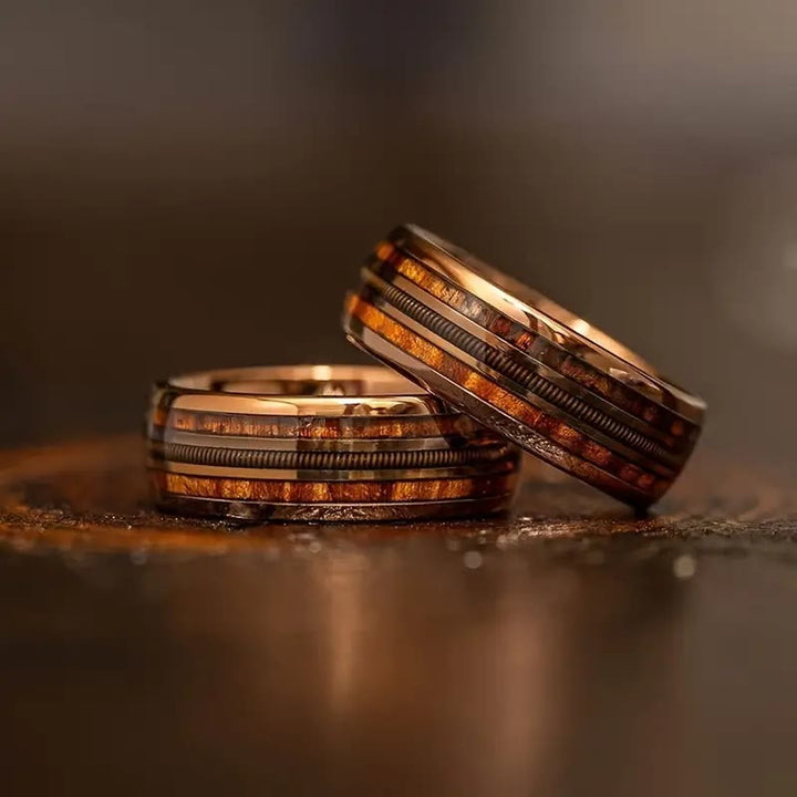 Corde de guitare Olivenorma et anneau de tonneau de whisky brûlé