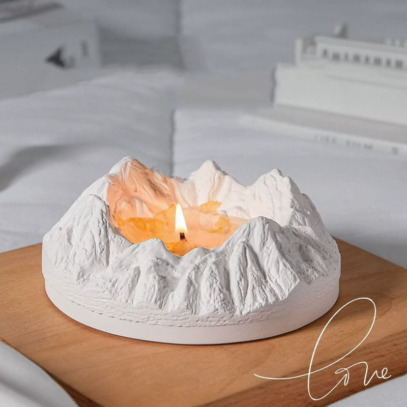 Bougie d'aromathérapie en cristal de guérison en forme de montagne Olivenorma