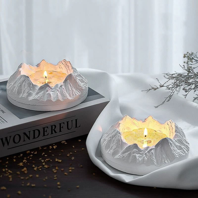 Bougie d'aromathérapie en cristal de guérison en forme de montagne Olivenorma