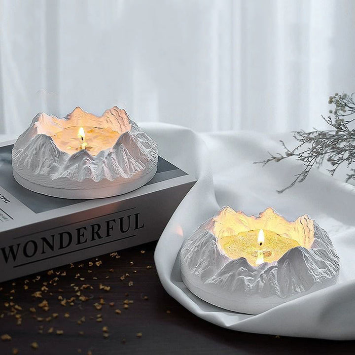 Bougie d'aromathérapie en cristal de guérison en forme de montagne Olivenorma
