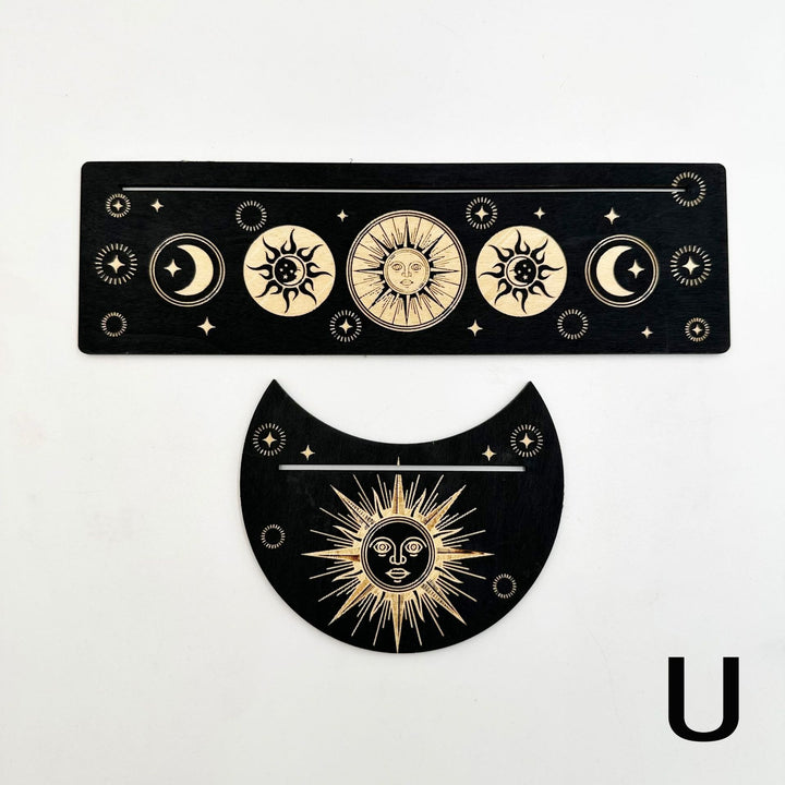 Support de cartes de tarot en bois avec phases de lune Olivenorma