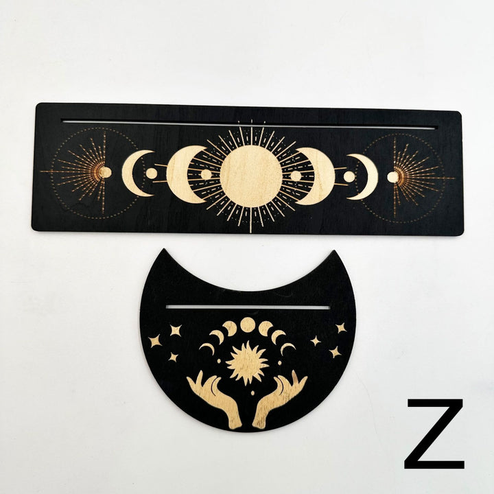 Support de cartes de tarot en bois avec phases de lune Olivenorma