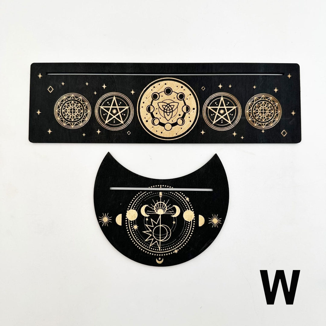Support de cartes de tarot en bois avec phases de lune Olivenorma
