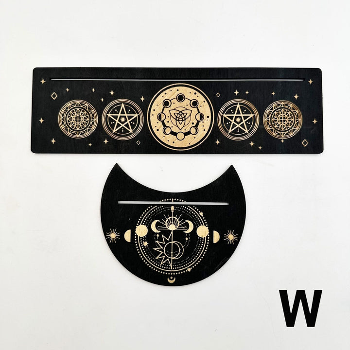 Support de cartes de tarot en bois avec phases de lune Olivenorma