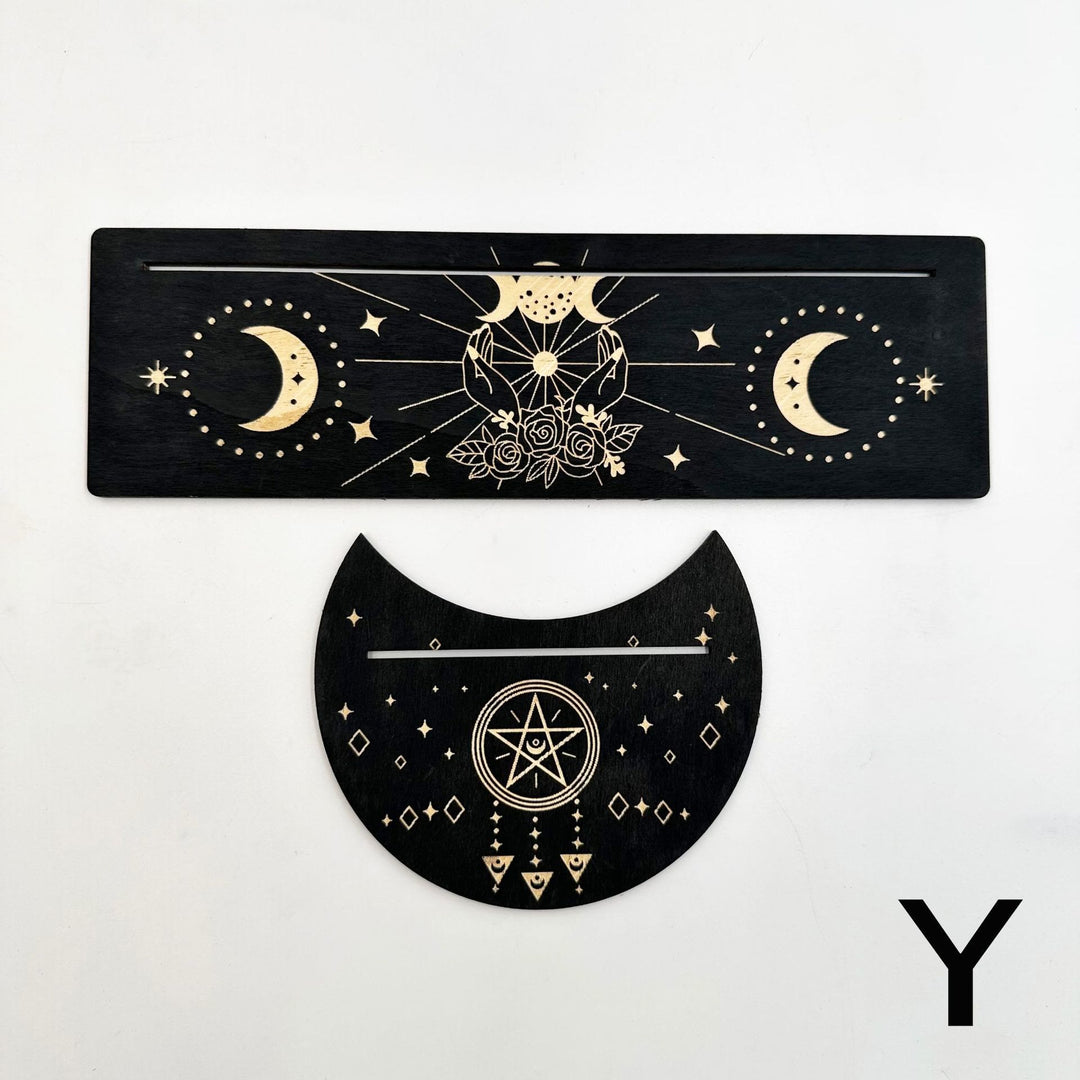 Support de cartes de tarot en bois avec phases de lune Olivenorma