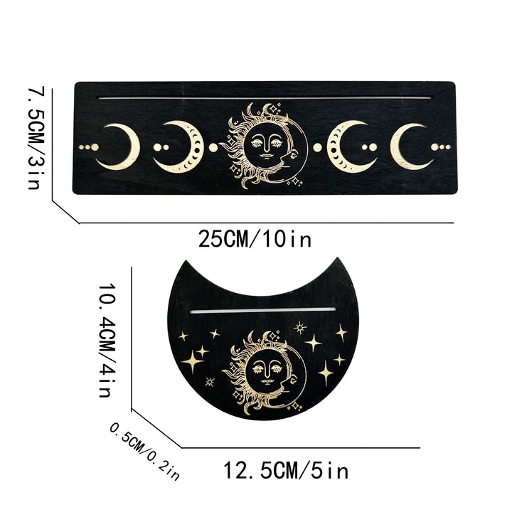 Support de cartes de tarot en bois avec phases de lune Olivenorma