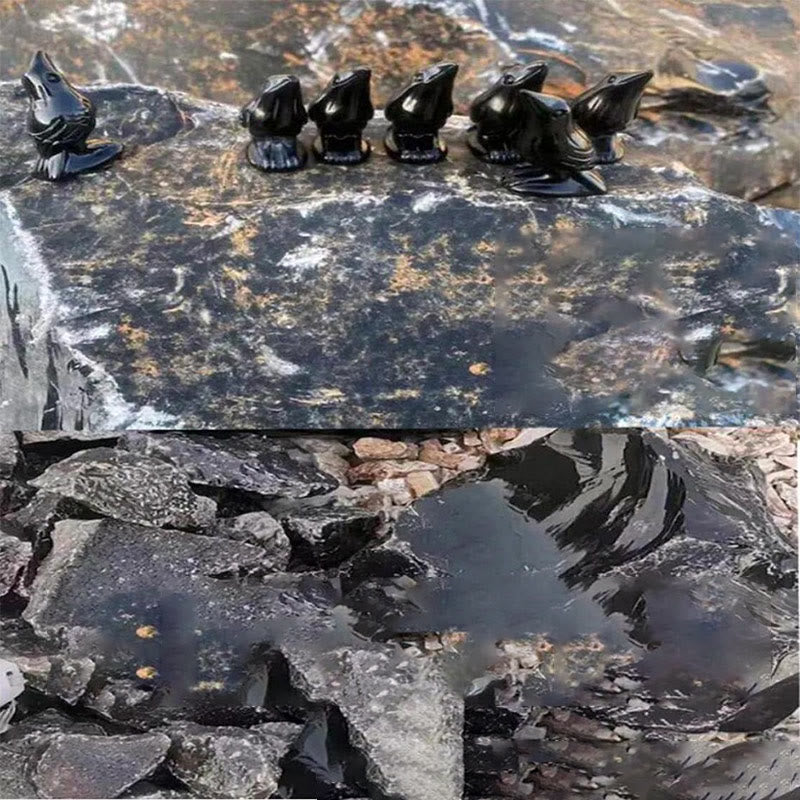 Figurine de corbeau en obsidienne naturelle Yooperlite Olivenorma Décoration en pierres précieuses