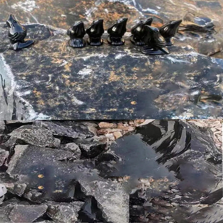 Figurine de corbeau en obsidienne naturelle Yooperlite Olivenorma Décoration en pierres précieuses