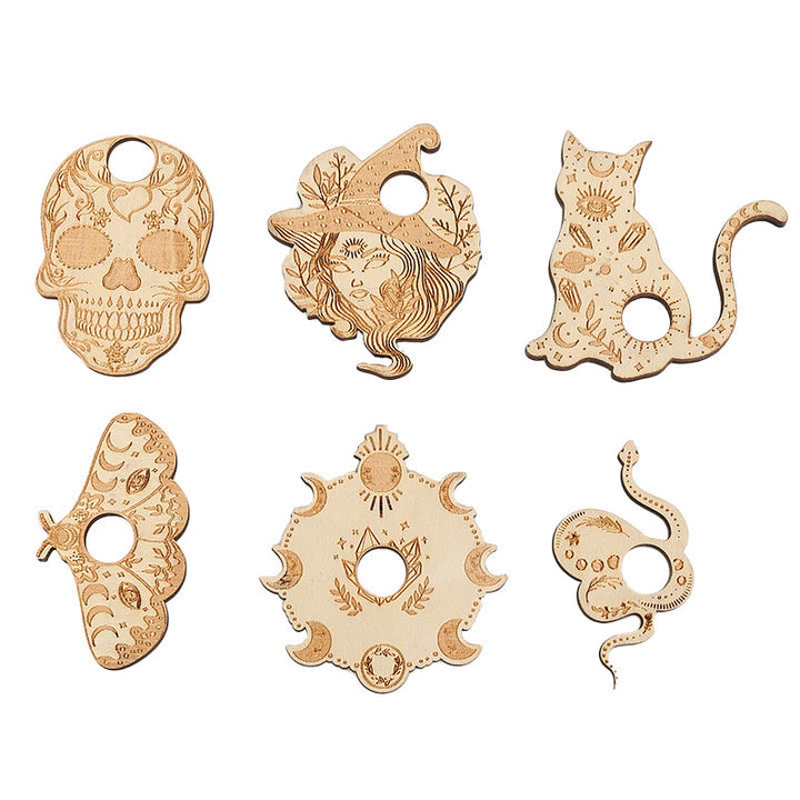 Olivenorma Lot de 6 sphères de cristal en bois pour présentoir de cristal
