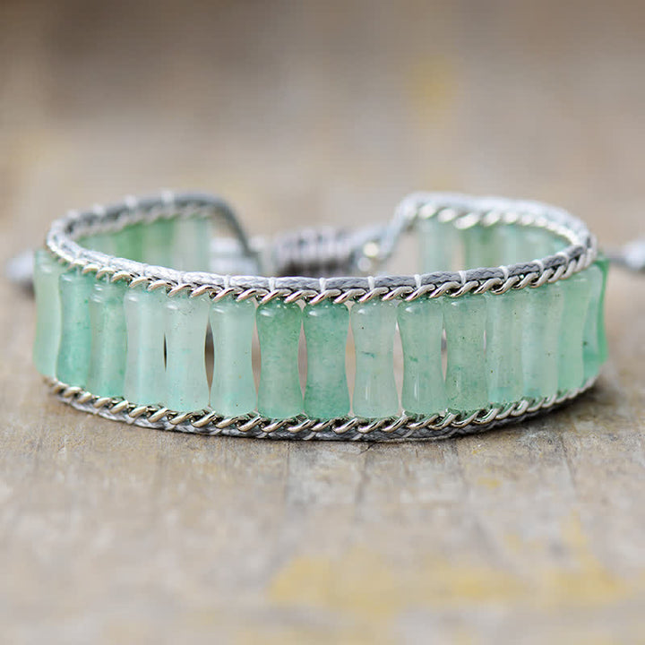 Bracelet enroulé de perles de cristal en forme de bambou Olivenorma