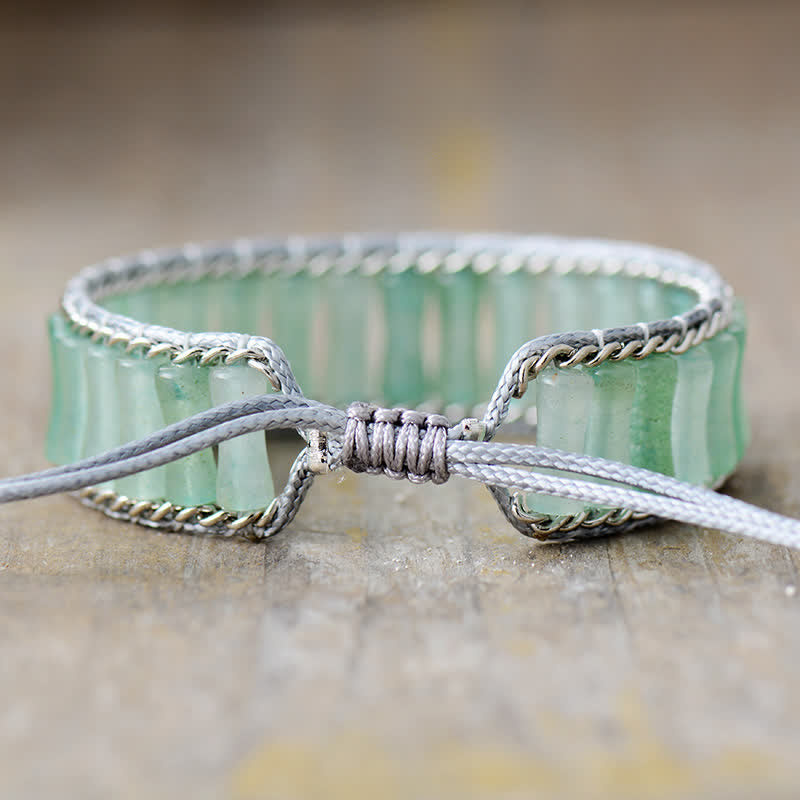 Bracelet enroulé de perles de cristal en forme de bambou Olivenorma