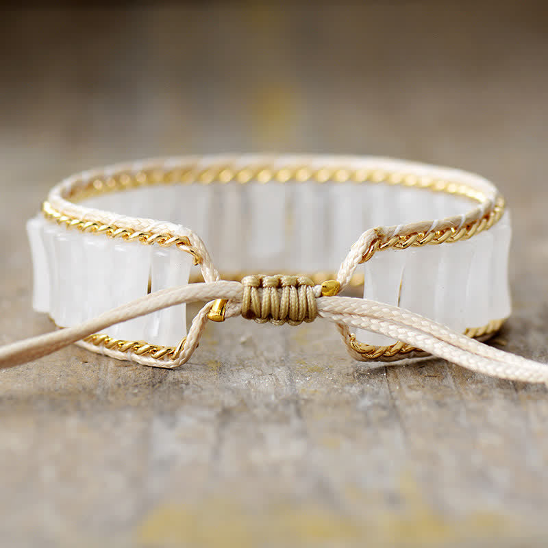 Bracelet enroulé de perles de cristal en forme de bambou Olivenorma