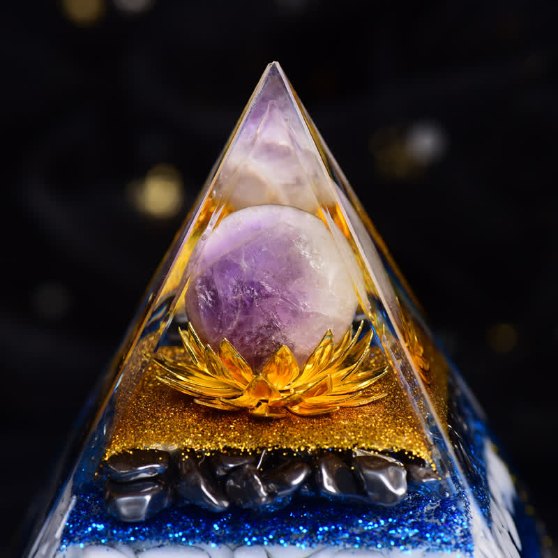 Boule d'améthyste Olivenorma Hématite Flocon de neige Obsidienne Pyramide Orgone