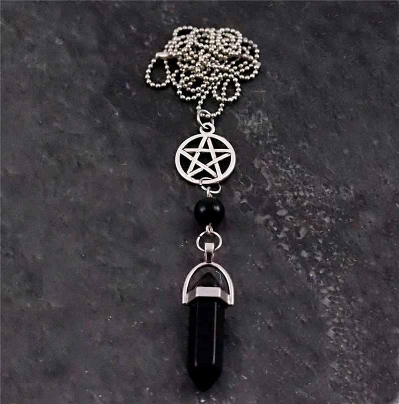 Collier de guérison Olivenorma Triple Moon Pentagram Lapis Lazuli