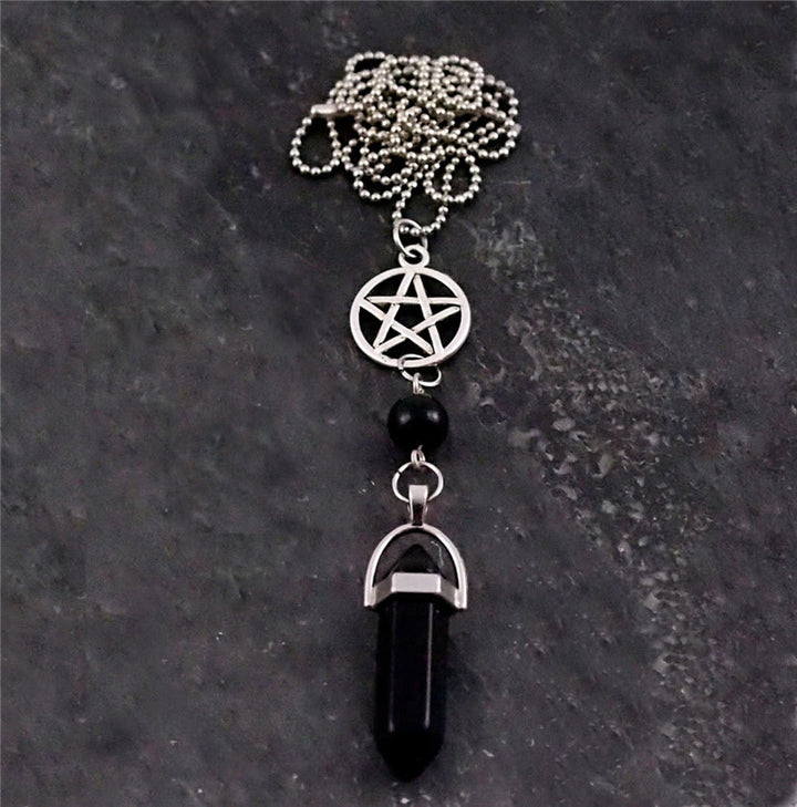 Collier de guérison Olivenorma Triple Moon Pentagram Lapis Lazuli