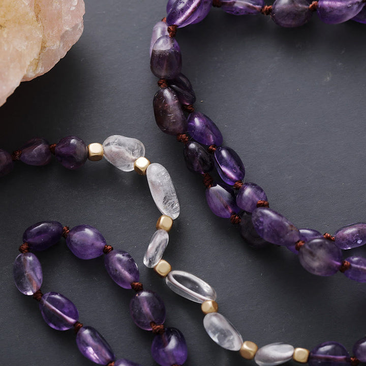 Collier pendentif en améthyste naturelle Olivenorma