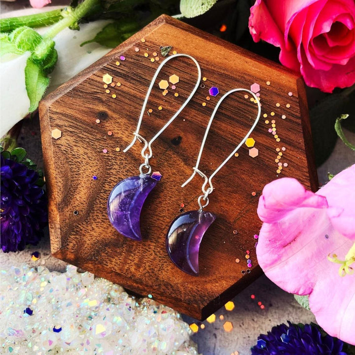 Boucles d'oreilles en cristal de Bohème Olivenorma en forme de croissant