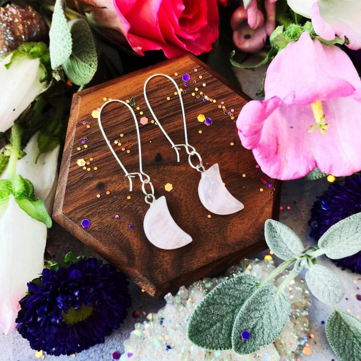 Boucles d'oreilles en cristal de Bohème Olivenorma en forme de croissant