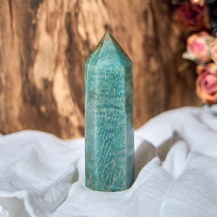 Tour de baguettes de cristal de guérison en obélisque d'aventurine verte Olivenorma