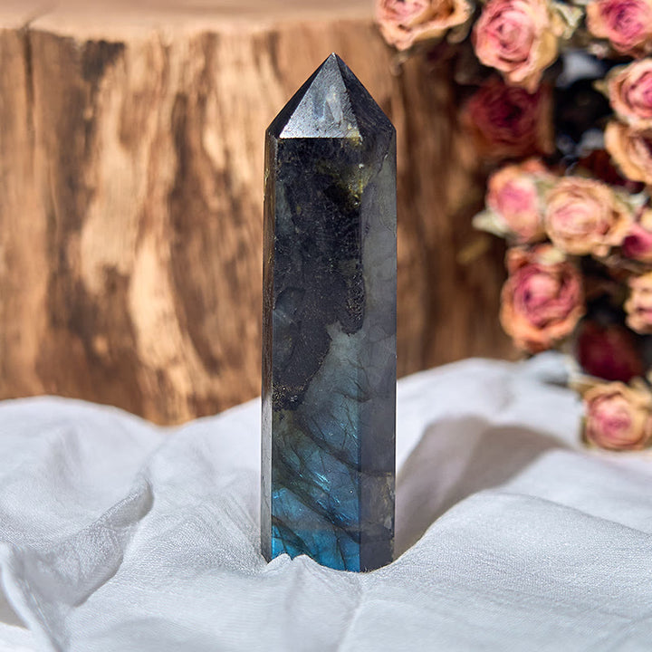 Baguettes en cristal poli naturel à facettes en labradorite Olivenorma