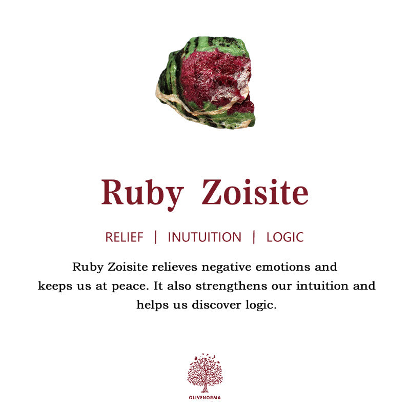 Tour de baguettes à pointes de cristal de zoïsite rubis de grande taille Olivenorma
