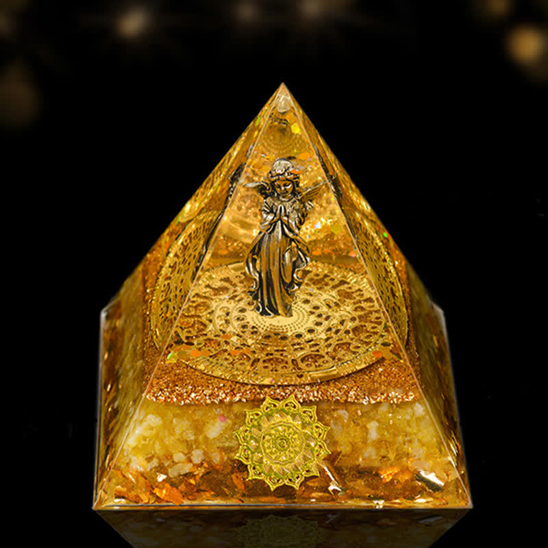 Pyramide orgonite de guérison énergétique en pierre naturelle Olivenorma de 12 cm