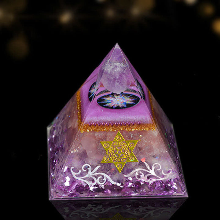 Pyramide orgonite de guérison énergétique en pierre naturelle Olivenorma de 12 cm