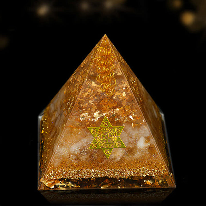 Pyramide orgonite de guérison énergétique en pierre naturelle Olivenorma de 12 cm