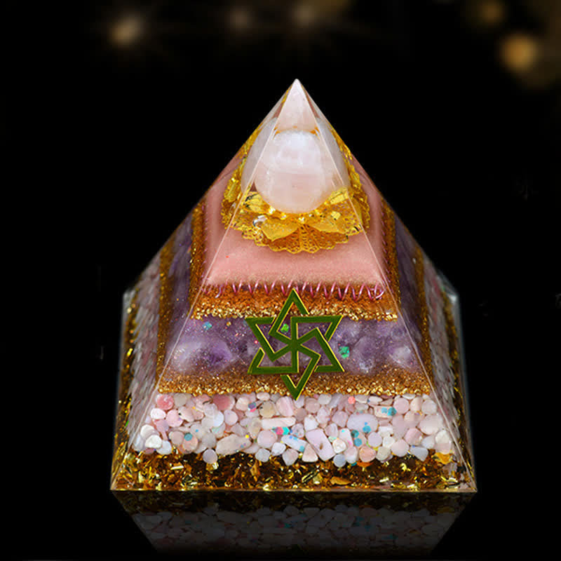 Pyramide orgonite de guérison énergétique en pierre naturelle Olivenorma de 12 cm