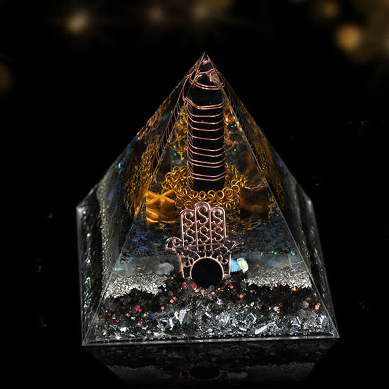 Pyramide orgonite de guérison énergétique en pierre naturelle Olivenorma de 12 cm