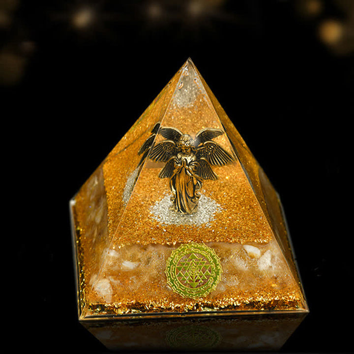 Pyramide orgonite de guérison énergétique en pierre naturelle Olivenorma de 12 cm