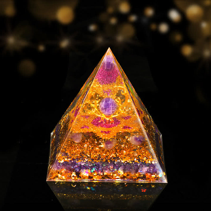 Pyramide orgonite de guérison énergétique en pierre naturelle Olivenorma de 12 cm
