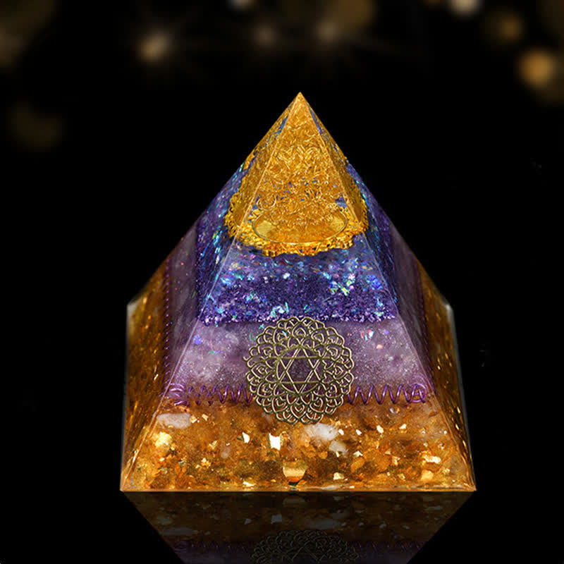 Pyramide orgonite de guérison énergétique en pierre naturelle Olivenorma de 12 cm