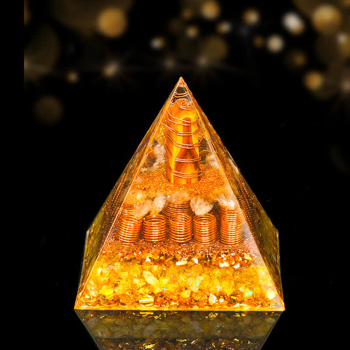 Pyramide orgonite de guérison énergétique en pierre naturelle Olivenorma de 12 cm