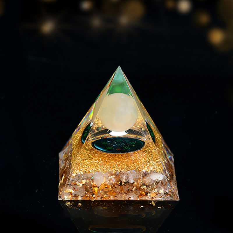 Pyramide orgone des cinq éléments en pierre naturelle Olivenorma