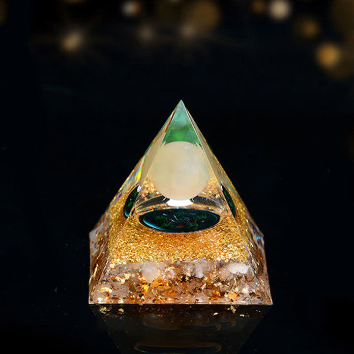 Pyramide orgone des cinq éléments en pierre naturelle Olivenorma