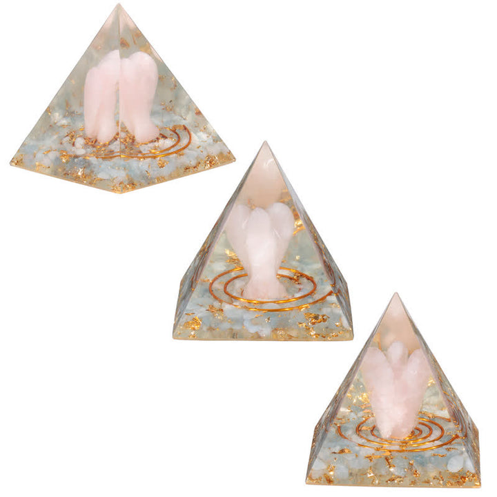 Pyramide orgonite sculptée en cristal naturel Olivenorma de 5 cm