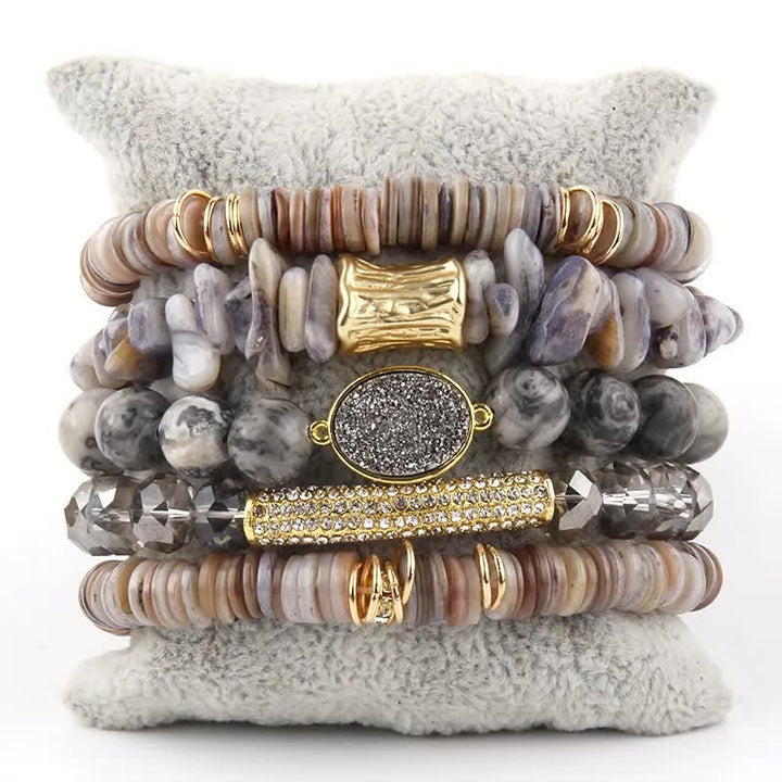 Ensemble de bracelets à 5 couches de perles en cristal Olivenorma