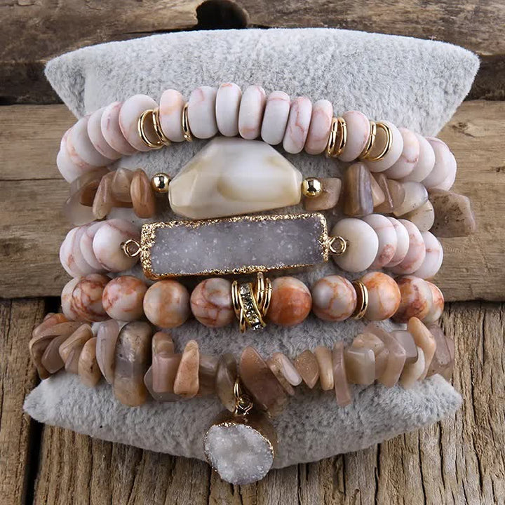 Ensemble de bracelets à 5 couches de perles en cristal Olivenorma