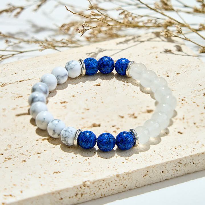 Bracelet en perles de cristal transparent lapis-lazuli Olivenorma